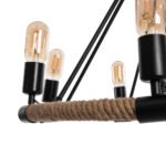 GLOBOSTAR® MILLBANK 01423 Vintage Κρεμαστό Φωτιστικό Οροφής με Ντουί 8 x E27 AC 220-240V IP20 - Μαύρο & Μπεζ - Μ80 x Π80 x Y54cm - Image 9