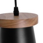 GLOBOSTAR® LANA 01424 Μοντέρνο Κρεμαστό Φωτιστικό Οροφής με Ντουί 1 x E27 AC 220-240V IP20 - Μαύρο & Καφέ - Μ13 x Π13 x Y17cm - Image 8