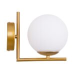 GLOBOSTAR® JADA 01426 Μοντέρνο Φωτιστικό Τοίχου - Απλίκα με Ντουί 1 x E27 AC 220-240V IP20 - Χρυσό & Λευκό - Μ15 x Π21.5 x Υ18cm - Image 4