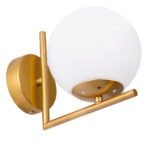 GLOBOSTAR® JADA 01426 Μοντέρνο Φωτιστικό Τοίχου - Απλίκα με Ντουί 1 x E27 AC 220-240V IP20 - Χρυσό & Λευκό - Μ15 x Π21.5 x Υ18cm - Image 7