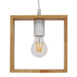 GLOBOSTAR® ELISE 01428 Μοντέρνο Κρεμαστό Φωτιστικό Οροφής με Ντουί 1 x E27 AC 220-240V IP20 - Μπεζ & Λευκό - Μ8 x Π8 x Υ23cm - Image 3