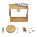 GLOBOSTAR® ELISE 01428 Μοντέρνο Κρεμαστό Φωτιστικό Οροφής με Ντουί 1 x E27 AC 220-240V IP20 - Μπεζ & Λευκό - Μ8 x Π8 x Υ23cm - Image 9