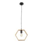 GLOBOSTAR® ELISE 01429 Μοντέρνο Κρεμαστό Φωτιστικό Οροφής με Ντουί 1 x E27 AC 220-240V IP20 - Μπεζ & Μαύρο - Μ26 x Π8 x Υ25cm - Image 4