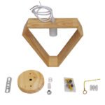 GLOBOSTAR® ELISE 01430 Μοντέρνο Κρεμαστό Φωτιστικό Οροφής με Ντουί 1 x E27 AC 220-240V IP20 - Μπεζ & Λευκό - Μ29 x Π8 x Υ28cm - Image 9