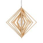 GLOBOSTAR® OCTAVE 01431 Μοντέρνο Κρεμαστό Φωτιστικό Οροφής με Ντουί 1 x E27 AC 220-240V IP20 - Μπεζ - Μ64 x Π64 x Y66cm