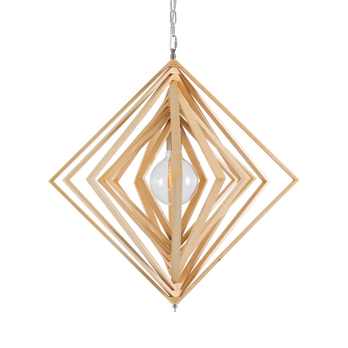 01431_0 GLOBOSTAR® OCTAVE 01431 Μοντέρνο Κρεμαστό Φωτιστικό Οροφής με Ντουί 1 x E27 AC 220-240V IP20 - Μπεζ - Μ64 x Π64 x Y66cm - Image 1