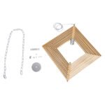 GLOBOSTAR® OCTAVE 01431 Μοντέρνο Κρεμαστό Φωτιστικό Οροφής με Ντουί 1 x E27 AC 220-240V IP20 - Μπεζ - Μ64 x Π64 x Y66cm - Image 14