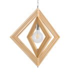 GLOBOSTAR® OCTAVE 01431 Μοντέρνο Κρεμαστό Φωτιστικό Οροφής με Ντουί 1 x E27 AC 220-240V IP20 - Μπεζ - Μ64 x Π64 x Y66cm - Image 6