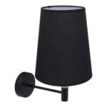 GLOBOSTAR® LYDFORD 01432 Μοντέρνο Φωτιστικό Τοίχου - Απλίκα με Ντουί 1 x E27 AC 220-240V IP20 - Μαύρο & Μπεζ - Μ20 x Π28 x Υ36cm - Image 4