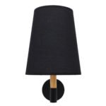 GLOBOSTAR® LYDFORD 01432 Μοντέρνο Φωτιστικό Τοίχου - Απλίκα με Ντουί 1 x E27 AC 220-240V IP20 - Μαύρο & Μπεζ - Μ20 x Π28 x Υ36cm - Image 5