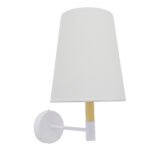 GLOBOSTAR® LYDFORD 01433 Μοντέρνο Φωτιστικό Τοίχου - Απλίκα με Ντουί 1 x E27 AC 220-240V IP20 - Λευκό & Μπέζ - Μ20 x Π28 x Υ36cm - Image 3