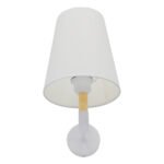 GLOBOSTAR® LYDFORD 01433 Μοντέρνο Φωτιστικό Τοίχου - Απλίκα με Ντουί 1 x E27 AC 220-240V IP20 - Λευκό & Μπέζ - Μ20 x Π28 x Υ36cm - Image 6