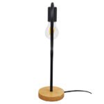 GLOBOSTAR® HONOR ROUND 01434 Μοντέρνο Επιτραπέζιο Φωτιστικό Πορτατίφ με Ντουί 1 x E27 AC 220-240V IP20 - Μαύρο & Μπεζ - M20 x Π20 x Υ42cm - Image 5