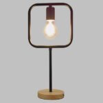 GLOBOSTAR® HONOR SQUARE 01435 Μοντέρνο Επιτραπέζιο Φωτιστικό Πορτατίφ με Ντουί 1 x E27 AC 220-240V IP20 - Μαύρο & Μπεζ - M20 x Π20 x Υ42cm - Image 2