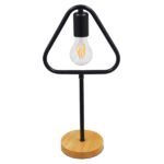 GLOBOSTAR® HONOR TRIANGLE 01436 Μοντέρνο Επιτραπέζιο Φωτιστικό Πορτατίφ με Ντουί 1 x E27 AC 220-240V IP20 - Μαύρο & Μπεζ - M20 x Π20 x Υ40cm - Image 3