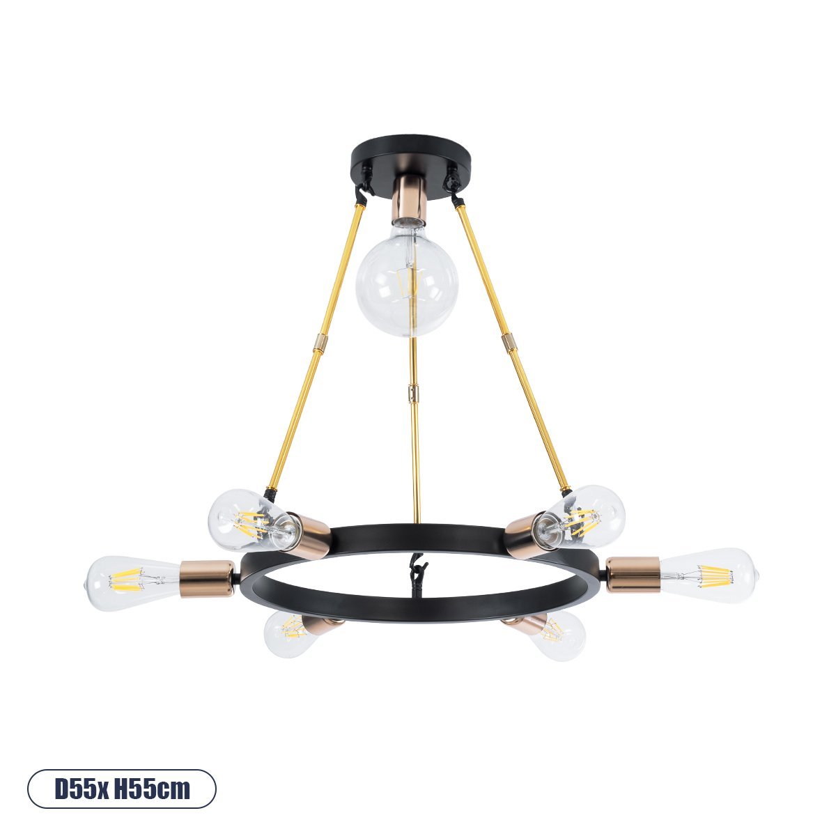 01445_0 GLOBOSTAR® SAILOR 01445 Μοντέρνο Φωτιστικό Οροφής με Ντουί 7 x E27 AC 220-240V IP20 - Πολύχρωμο - Μ55 x Π55 x Υ55cm - Image 1