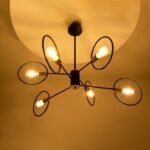 GLOBOSTAR® NEXUS 01446 Μοντέρνο Φωτιστικό Οροφής με Ντουί 6 x E27 AC 220-240V IP20 - Μαύρο & Χάλκινο - Μ105 x Π105 x Υ70cm - Image 3