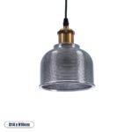 GLOBOSTAR® SEGRETO 01449 Vintage Κρεμαστό Φωτιστικό Οροφής με Ντουί 1 x E27 AC 220-240V IP20 - Γκρι & Χρυσό - Μ14 x Π14 x Υ18cm