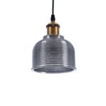 GLOBOSTAR® SEGRETO 01449 Vintage Κρεμαστό Φωτιστικό Οροφής με Ντουί 1 x E27 AC 220-240V IP20 - Γκρι & Χρυσό - Μ14 x Π14 x Υ18cm - Image 2