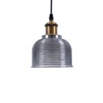 GLOBOSTAR® SEGRETO 01449 Vintage Κρεμαστό Φωτιστικό Οροφής με Ντουί 1 x E27 AC 220-240V IP20 - Γκρι & Χρυσό - Μ14 x Π14 x Υ18cm - Image 5