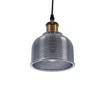 GLOBOSTAR® SEGRETO 01449 Vintage Κρεμαστό Φωτιστικό Οροφής με Ντουί 1 x E27 AC 220-240V IP20 - Γκρι & Χρυσό - Μ14 x Π14 x Υ18cm - Image 6