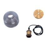 GLOBOSTAR® SEGRETO 01449 Vintage Κρεμαστό Φωτιστικό Οροφής με Ντουί 1 x E27 AC 220-240V IP20 - Γκρι & Χρυσό - Μ14 x Π14 x Υ18cm - Image 9