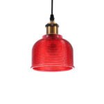 GLOBOSTAR® SEGRETO 01450 Vintage Κρεμαστό Φωτιστικό Οροφής με Ντουί 1 x E27 AC 220-240V IP20 - Κόκκινο & Χρυσό - Μ14 x Π14 x Υ18cm - Image 2