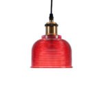 GLOBOSTAR® SEGRETO 01450 Vintage Κρεμαστό Φωτιστικό Οροφής με Ντουί 1 x E27 AC 220-240V IP20 - Κόκκινο & Χρυσό - Μ14 x Π14 x Υ18cm - Image 5