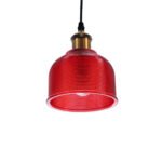 GLOBOSTAR® SEGRETO 01450 Vintage Κρεμαστό Φωτιστικό Οροφής με Ντουί 1 x E27 AC 220-240V IP20 - Κόκκινο & Χρυσό - Μ14 x Π14 x Υ18cm - Image 6