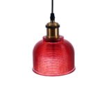 GLOBOSTAR® SEGRETO 01450 Vintage Κρεμαστό Φωτιστικό Οροφής με Ντουί 1 x E27 AC 220-240V IP20 - Κόκκινο & Χρυσό - Μ14 x Π14 x Υ18cm - Image 7