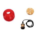 GLOBOSTAR® SEGRETO 01450 Vintage Κρεμαστό Φωτιστικό Οροφής με Ντουί 1 x E27 AC 220-240V IP20 - Κόκκινο & Χρυσό - Μ14 x Π14 x Υ18cm - Image 9