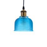 GLOBOSTAR® SEGRETO 01452 Vintage Κρεμαστό Φωτιστικό Οροφής με Ντουί 1 x E27 AC 220-240V IP20 - Μπλε & Χρυσό - Μ14 x Π14 x Υ18cm - Image 5