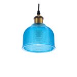 GLOBOSTAR® SEGRETO 01452 Vintage Κρεμαστό Φωτιστικό Οροφής με Ντουί 1 x E27 AC 220-240V IP20 - Μπλε & Χρυσό - Μ14 x Π14 x Υ18cm - Image 6