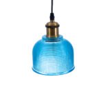 GLOBOSTAR® SEGRETO 01452 Vintage Κρεμαστό Φωτιστικό Οροφής με Ντουί 1 x E27 AC 220-240V IP20 - Μπλε & Χρυσό - Μ14 x Π14 x Υ18cm - Image 7