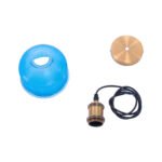 GLOBOSTAR® SEGRETO 01452 Vintage Κρεμαστό Φωτιστικό Οροφής με Ντουί 1 x E27 AC 220-240V IP20 - Μπλε & Χρυσό - Μ14 x Π14 x Υ18cm - Image 10