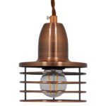 GLOBOSTAR® MANHATTAN 01453 Μοντέρνο Κρεμαστό Φωτιστικό Οροφής με Ντουί 1 x E27 AC 220-240V IP20 - Χάλκινο - Μ11 x Π11 x Υ14cm - Image 4