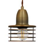 GLOBOSTAR® MANHATTAN 01454 Μοντέρνο Κρεμαστό Φωτιστικό Οροφής με Ντουί 1 x E27 AC 220-240V IP20 - Μπρούτζινο - Μ11 x Π11 x Υ14cm - Image 5