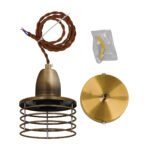 GLOBOSTAR® MANHATTAN 01454 Μοντέρνο Κρεμαστό Φωτιστικό Οροφής με Ντουί 1 x E27 AC 220-240V IP20 - Μπρούτζινο - Μ11 x Π11 x Υ14cm - Image 9