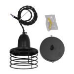 GLOBOSTAR® MANHATTAN 01456 Μοντέρνο Κρεμαστό Φωτιστικό Οροφής με Ντουί 1 x E27 AC 220-240V IP20 - Μαύρο - Μ11 x Π11 x Υ14cm - Image 9