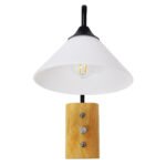 GLOBOSTAR® ALESSIA 01457 Μοντέρνο Φωτιστικό Τοίχου - Απλίκα με Ντουί 1 x E27 AC 220-240V IP20 - Μπεζ & Μαύρο - Μ18 x Π26 x Υ29cm - Image 3