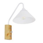 GLOBOSTAR® ALESSIA 01458 Μοντέρνο Φωτιστικό Τοίχου - Απλίκα με Ντουί 1 x E27 AC 220-240V IP20 - Μπεζ & Λευκό - Μ18 x Π26 x Υ29cm