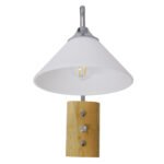 GLOBOSTAR® ALESSIA 01459 Μοντέρνο Φωτιστικό Τοίχου - Απλίκα με Ντουί 1 x E27 AC 220-240V IP20 - Μπεζ & Ασημί - Μ18 x Π26 x Υ29cm - Image 3