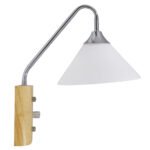 GLOBOSTAR® ALESSIA 01459 Μοντέρνο Φωτιστικό Τοίχου - Απλίκα με Ντουί 1 x E27 AC 220-240V IP20 - Μπεζ & Ασημί - Μ18 x Π26 x Υ29cm - Image 4