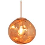 GLOBOSTAR® DIXAR 01461 Μοντέρνο Κρεμαστό Φωτιστικό Οροφής με Ντουί 1 x E27 AC 220-240V IP20 - Χάλκινο Φιμέ - Μ28 x Π28 x Υ40cm - Image 2