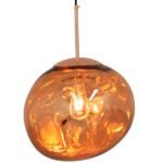 GLOBOSTAR® DIXAR 01465 Μοντέρνο Κρεμαστό Φωτιστικό Οροφής με Ντουί 1 x E27 AC 220-240V IP20 - Χάλκινο Φιμέ - Μ36 x Π36 x Υ45cm - Image 2