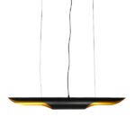 GLOBOSTAR® ESTERINA 01473 Μοντέρνο Κρεμαστό Φωτιστικό Οροφής με Ντουί 2 x E27 AC 220-240V IP20 - Μαύρο & Χρυσό - Μ100 x Π10 x Y10cm