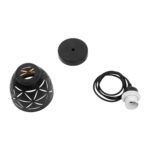 GLOBOSTAR® COOLIE 01475 Μοντέρνο Κρεμαστό Φωτιστικό Οροφής με Ντουί 1 x E27 AC 220-240V IP20 - Μαύρο & Χρυσό - Μ13 x Π13 x Υ14cm - Image 10