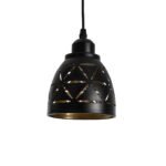 GLOBOSTAR® COOLIE 01475 Μοντέρνο Κρεμαστό Φωτιστικό Οροφής με Ντουί 1 x E27 AC 220-240V IP20 - Μαύρο & Χρυσό - Μ13 x Π13 x Υ14cm - Image 2