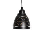 GLOBOSTAR® COOLIE 01475 Μοντέρνο Κρεμαστό Φωτιστικό Οροφής με Ντουί 1 x E27 AC 220-240V IP20 - Μαύρο & Χρυσό - Μ13 x Π13 x Υ14cm - Image 5