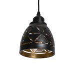 GLOBOSTAR® COOLIE 01475 Μοντέρνο Κρεμαστό Φωτιστικό Οροφής με Ντουί 1 x E27 AC 220-240V IP20 - Μαύρο & Χρυσό - Μ13 x Π13 x Υ14cm - Image 6